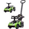 AIYAPLAY Macchinina per Bambini Lamborghini Cavalcabile con Sedile Contenitore, Poggiapiedi, Maniglione di Spinta e Barriera di Sicurezza, Verde|Aosom