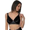 BeMyco Reggiseno con Ferretto Coppa D - Made in Italy - Spalline Larghe Regolabili - Pizzo e Cotone - con Chiusura a Tre Regolazioni (IT, Taglia della Coppa & Taglia della Fascia, D, 5, Nero)