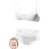 AIEOE Sissy - Set di biancheria intima in pizzo sexy, reggiseno e mutandine leggere, set di lingerie gay incrociato, reggiseno e slip in pizzo, mutandine S-XXL, bianco, XL
