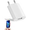 suuosl Caricatore USB da Muro Universale, Presa USB 5V 1A per Caricare Cellulari, Compatibile con i-Phone 15/14/13/12/11/XS/XR/X/8/7/6, i-Pad, Sam-sung, Android, Smartwatch, Auricolari, Tablet（1pcs）
