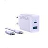 Anker Caricatore iPhone 20W USB C, rapido da parete compatibile con iPhone 17 Pro Max Air/16/15, iPad e altro (con cavo USB C da 150 cm)