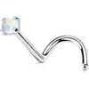 OUFER 20G S Piercing Naso Argento 925 Pirecing Naso Donna Anellino Trasparente Blanc Opale Nose Ring 7 mm Gioielli Per Il Corpo