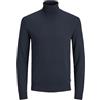 JACK & JONES Jjeemil Knit Roll Neck Noos Dolcevita, Blu (Navy Blazer Navy Blazer), X-Large Uomo