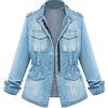 OBiQuzz Giacca di jeans da donna, in jeans, con bottoni, in jeans, elasticizzata, per le mezze stagioni, per la primavera, sottile, leggera, estiva, in denim, con trench coat S-Xxl, bianco, XL