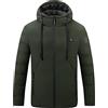Briskorry Giacca Riscaldato con Cappuccio, Giacca con Cappuccio Riscaldato da Uomo Invernali Riscaldata Elettrica Cappotto Termica Jacket USB Giacca Manica Lunga All'Aperto Lavoro Cappotti Piumino Riscaldati