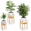 Relaxdays Supporto per Fiori e Piante in Vaso, D: 20/25/29 cm, Set da 3 Portavasi, Fioriere da Interno, bambù, Naturale