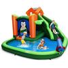 COSTWAY Castello Gonfiabile per Bambini, Con Scivolo, Trampolino, Piscina e Canestro da Basket, per 3 Bambini di 3-10 Anni, Con Borsa di Trasporto e Kit di Riparazione, 370 x 300 x 190 cm (Modello 2)