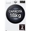 LG RH18U8AVCW Asciugatrice Smart 18kg, Serie U8, Classe A+++, Pompa di Calore DUAL Inverter, Motore Direct Drive, Intelligenza Artificiale AI Dry, Condensatore Autopulente, Wi-Fi, Bianca