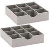 Household Essentials, Vassoio organizer per cassetti grigio confezione da 2