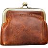 STILORD 'Goldie' Portamonete Vintage con Chiusura a scatto in Cuoio retro Portafoglio Donna pelle vera piccolo antica Portamonete pelle con Chiusura Clic-Clac, Colore:kara - cognac