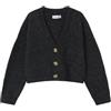 NAME IT Nkfholly Boxy Short Knit Card Noos Maglione Cardigan, Grigio Scuro mélange, 146/152 cm Bambina