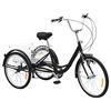 Jolre 24 triciclo per adulti, triciclo per anziani, 3 ruote a 6 marce, carrello della spesa per adulti, bicicletta da città ricreativa con cestino luminoso.