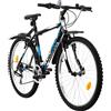 Multibrand Distribution Multibrand PROBIKE Mountain bike 26 pollici, telaio in alluminio, a 18 marce, bicicletta da uomo e ragazzo, parafanghi, adatto a partire da 165 a 183 cm (nero blu)