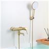 SHANFO Rubinetto per Vasca, Miscelatore Vasca da Bagno con Doccetta, Regolabile Supporto e Tubo Doccia 150cm, Oro Spazzolato, 15Y4OK
