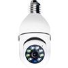 DWO EUROPE Telecamera di sicurezza WiFi Lampadina con slot per scheda SD, 360 gradi, per interni con visione notturna, audio bidirezionale, rilevamento del movimento