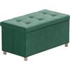 BRIAN & DANY Pouf Contenitore Rettangolare, Panca Con Gambe, Sgabello, Cassapanca da Interno, Baule, Verde Nerastro, 76 x 38 x 38 cm