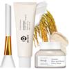 Hpbaggy Maschera Viso al Riso con Rice + Probiotics SPF 50+ Sunscreen,Crema Solare Coreana,Ground Rice and Honey Glow Mask,Esfoliazione Delicata,Umidità e Pelle Luminosa,per Tutti i Tipi di Pelle
