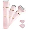 RAXMETRY Rasoio da donna, 3 in 1, per donne, rasoio elettrico per gambe, braccia, ascelle e zona bikini, ricaricabile Ipx7, impermeabile, colore: rosa