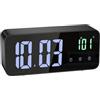 Dyaucwpo Sveglia Digitale, Sveglia da Comodino con LED Grande Schermo, Orologio da Parete, Sveglie a Specchio Portatile, 3 Sveglie Modello Snooze, 12/24 Ore, 2 Livelli di Luminosità, USB Ricaricare