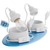 greate Portalampada E27 con Interruttore, 2 Base 5m Cavo Bianco - Spina Max. 60W 250V