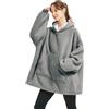 Orilautex Coperta con cappuccio da donna, taglia extra large, design neutro, calda coperta con cappuccio per adulti e adolescenti con maniche, cappuccio, tasca (Grigio)