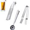 ZWZNBL Set di 3 infusori per tè, composto da 1 imbuto per tè, 1 clip per bustine di tè, 1 cucchiaio dosatore a clip, infusore in acciaio inox, teiera, filtro per residui di tè.