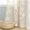 Treatmentex Tende traslucide in pizzo beige da 54 pollici, tende ricamate in pizzo floreale vintage per soggiorno, camera da letto, finestra, privacy, rustico, elegante, retro, foglie, semitrasparenti,