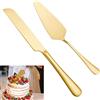 thirei Set di Coltelli E Server per Torte Nuziali, Set per Taglio Torta Nuziale in Acciaio Inossidabile Placcato Oro, Include Stampini per Torta e Paletta per Torta, Perfetti per Matrimoni, Compleanni (Oro