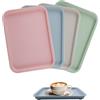 KiKiHong 4 Vassoi Piccolo,Riutilizzabile Vassoio Plastica 24.5 x 17.5 cm,4 Colori Adatti per Ristoranti, Snack,Frutta,Dessert,Tè o Caffè