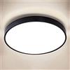 NUODIFAN Lampada da soffitto a LED, 24W lampada da soffitto, 2400LM ultra sottile nero 4000K impermeabile IP65 bagno lampada da soffitto, rotonda Ø28 soffitto luce lampada senza sfarfallio, lampade a