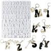 YRIHJIXQ Stampi per alfabeti Stampo in resina epossidica perforato a forma di lettera silicone con fori Ciondoli e accessori