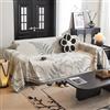 VanderHOME Copridivano Super Soffice, Plaid divano Decorativa a Motivi Moderni in Ciniglia con Frangia per Divano/Letto/Esterno, Copriletto Multiuso Divano 180 * 130cm-Nero 2