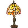 Tokira Lampada Tiffany Giallo, 8 Pollici Fatto a Mano Rustica da Tavolo Da Salotto, Vetro Color da Comodino Bambini [Escluse le Lampadine]