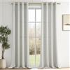 MRTREES Tende Lino Naturale con Anelli per Salotto Eleganti Soggiorno 2 Pezzi Tende Semitrasparente per Interni Tenda Finestra Cameretta Camera da Letto, 140x260 CM, Bianco Sporco