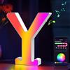 Cpeelsdo Lettere Luminoso APP Controllo, RGB Luci LED di Lettera Alfabeto con USB, Figura a Lettere Luce per Decorazione e Atmosfera, Luci Notturne Scrivania, Compleanni, Matrimoni, Vetrine - Y