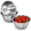 com-four® Set di 3 ciotole in acciaio inox | Ciotole per insalata, impasti, servizio, snack e decorazione, pratico set multifunzione