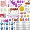 Nifogo Kit Pasticceria Decorazioni Torte Set 301 Pezzi, Utensili Pasticceria con Piatto Girevole per Torte, Beccucci, sac a Poche, E-Libro