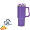 Mnixy Stanley Cup - Tazza da viaggio con manico, con cannuccia e manico, in acciaio inox, con coperchio, borraccia termica per bevande ghiacciate calde (viola)