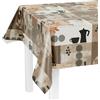 LILENO HOME Tovaglia lavabile al metro, 220 x 140 cm (bordo tagliato), motivo cappuccino beige, tovaglia cerata, impermeabile, ideale come tovaglia o runner da tavola per tenda da birra