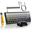 MAMBASNAKE ATTACK SHARK X68 HE Tastiera a Grilletto Rapido, Mouse R1 e Cavo a Spirale da 8 KHz, Tastiera Magnetica da 8KHz con Precisione RT di 0,01mm, Mouse da Gioco Wireless R1 - Notte di Luna