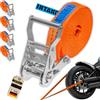 INTAKO Cinghie a Cricchetto 6 m 35 mm - Cinghie di Fissaggio 2000kg di forza - Cinghia a Crichetto Arancione (Arancione, 6m (4 Pezzi))