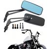 YUJYGAO M8 M10 Rettangolo Specchietti Retrovisore per Moto, Moto Manubrio laterale retrovisori Compatibile con Davidson Softail Sportster Chopper Bobber Touring Cruiser Dyna Street Glide