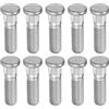 A ABSOPRO Perno di Fissaggio Ruota M12x1.5 per Ford Focus 10 Pezzi | Colore Argento, Materiale Acciaio, Dim 48x18mm, Filetto M12x1.5, OE J00Y33062, Per Hyundai, Per Mazda, Per Kia