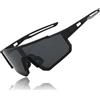 Rosedreamer Occhiali veloci Occhiali da sole sportivi Uomo Donne Occhiali da sole polarizzati Occhiali da ciclismo Occhiali da corsa per MTB Ciclismo su strada Ciclismo Sci Ciclismo Corsa con UV400（Nero）