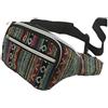 MIGURA Marsupio piccolo da uomo donna boemia etnica laterale sportiva impermeabile cerniera 4 scomparti riporre cellulare vita marsupio viaggio farfalla festa festival hippie design ovale, multicolore,