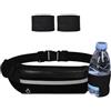 Ayicheyl Marsupio Running Porta Cellulare Corsa,Marsupio Corsa Running con 2pc Polsini,Fascia Running con Porta Borraccia Piccolo per Donna Uomo,Marsupio Corsa Nero per Lo Sport,Il Fitness,Il Ciclismo