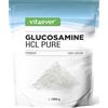 vit4ever Glucosamine HCL Pure - 1000 g (1 kg) Polvere pura senza additivi | Da fermentazione vegetale - Vegan - Alto dosaggio