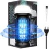 Qoosea Solare Lampada Antizanzare Elettrico Zanzariera Mosquito Killer Fly Killer Lamp 4200V USB Ricarica 4000mAh Batteria IP65 Impermeabile Insetto Fly Trap per Zanzare da Esterno Patio (QH50T)