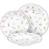 Tognana Millefiori, servizio piatti 18 pezzi per 6 persone, porcellana, bianco