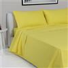 LARA MORADA - Set Completo Lenzuola Una Piazza E Mezza, 100% Cotone, Made In Italy, Tinta Unita, Per Letto 1 Posto E Mezzo, Giallo